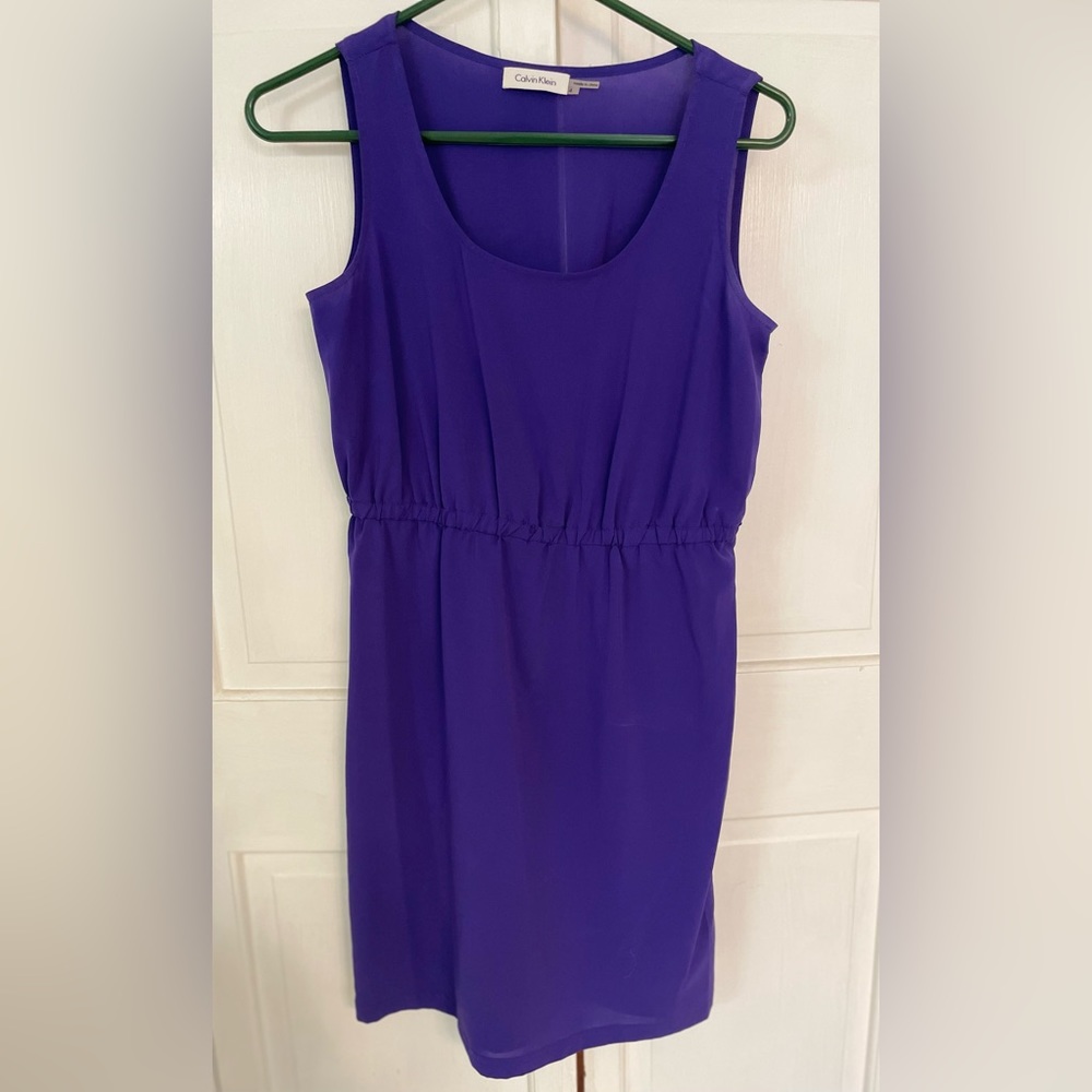 Calvin Klein purple shift dress